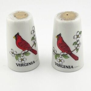 Vintage New Virginia‎ Red Cardinal Salt & Pepper Shakers